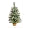 2ft. Pre-Lit Flocked Pine & Berry Artificial Christmas Tree in Burlap Base, Warm White LED Lights